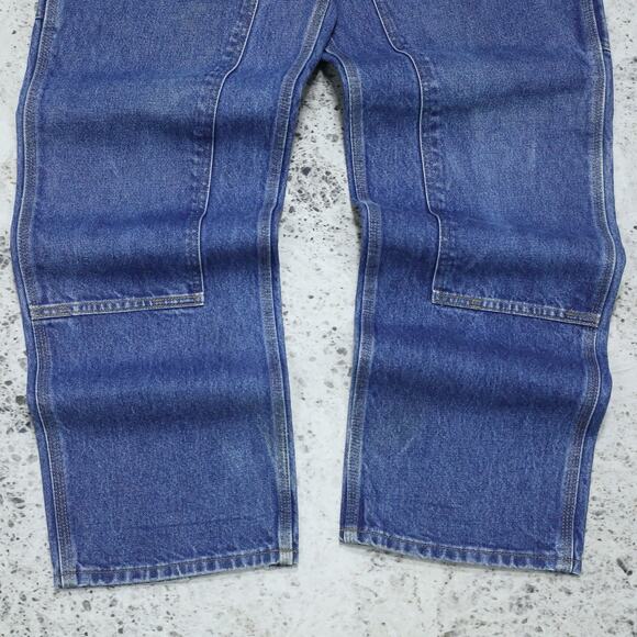 Vintage Carhartt B73 DST Faded Blue Jeans Denim Double Knee Carpenter Pant 31x32 - Picture 5 of 16